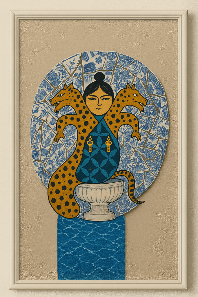 çatlayan çini 
crackel tile 